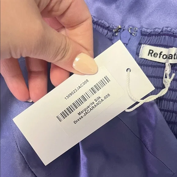 NWT Reformation Marguerite Silk Dress in Jacaranda - Picture 11 of 11